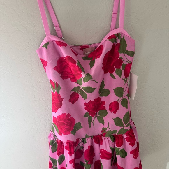 Show Me Your MuMu Pink Rose Print Mini Dress - Picture 4 of 10